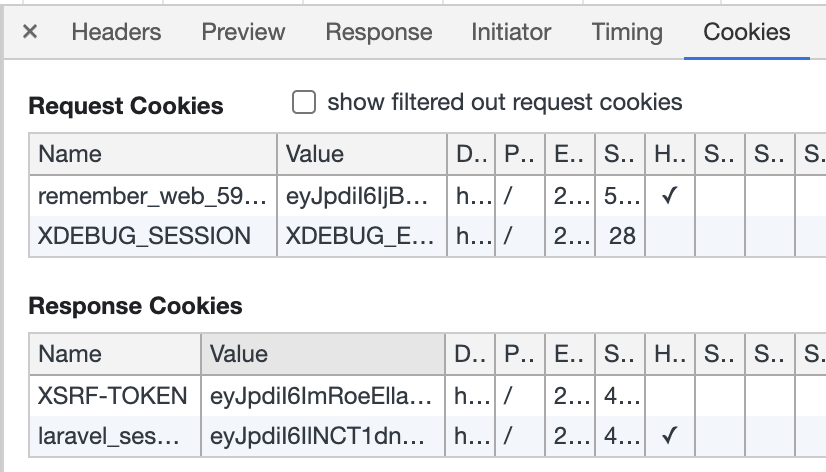 Xdebug cookie in chrome.